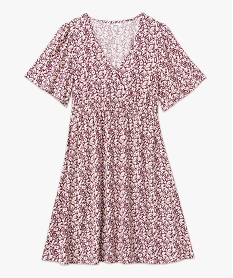 robe a manches courtes a motifs fleuris femme violet robesE618401_4