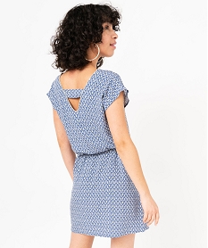 robe femme avec double col v scintillant bleu robesE618601_3