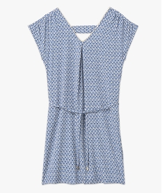 robe femme avec double col v scintillant bleu robesE618601_4