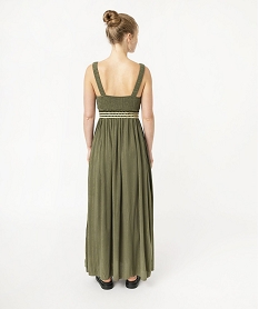 robe longue taille empire a larges bretelles elastiques femme vertE619101_3
