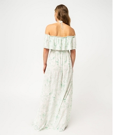 robe longue a col bardot et tour de cou femme vert robesE619301_3