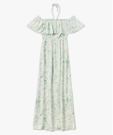 robe longue a col bardot et tour de cou femme vert robesE619301_4
