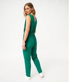 combinaison pantalon femme avec haut cache-coeur vert pantacourts et shortsE620201_3