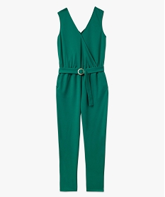 combinaison pantalon femme avec haut cache-coeur vert pantacourts et shortsE620201_4