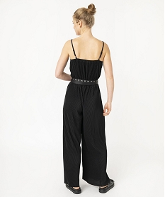 combinaison pantalon a fines bretelles en maille plissee femme noir combinaisons pantalonE620401_3