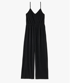 combinaison pantalon a fines bretelles en maille plissee femme noir combinaisons pantalonE620401_4