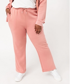 pantalon en maille avec ceinture elastique femme grande taille rose pantalonsE620501_2