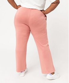 pantalon en maille avec ceinture elastique femme grande taille rose pantalonsE620501_3