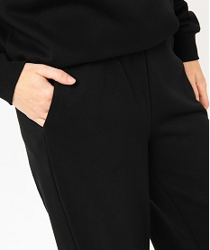 pantalon en molleton coupe large et taille elastiquee femme noir pantalonsE620701_2