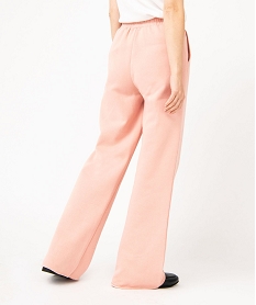 pantalon en molleton coupe large et taille elastiquee femme rose pantalonsE620801_3