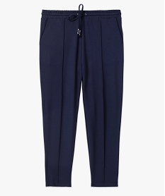 pantalon femme grande taille avec couture sur l’avant bleu leggings et jeggingsE621101_4