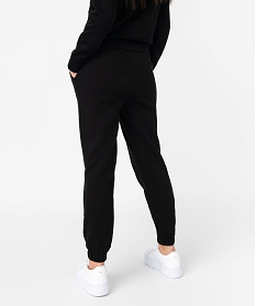 pantalon de jogging en molleton femme noir pantalonsE621201_3