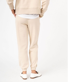 pantalon de jogging en molleton femme beigeE621301_3