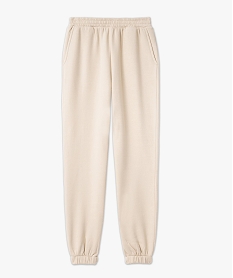 pantalon de jogging en molleton femme beige pantalonsE621301_4