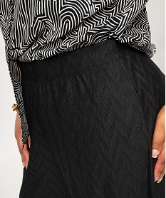 pantalon large en maille gaufree femme grande taille noir pantalons largesE621501_2