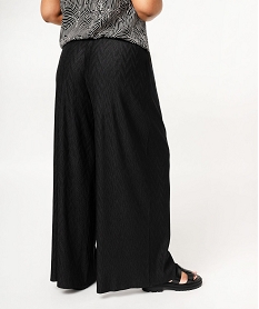 pantalon large en maille gaufree femme grande taille noir leggings et jeggingsE621501_3