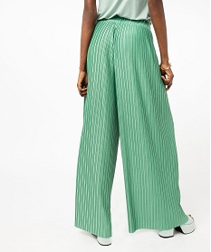 pantalon large en maille plissee femme vert pantalonsE621801_3