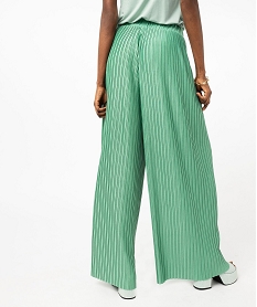 pantalon large en maille plissee femme vertE621801_3