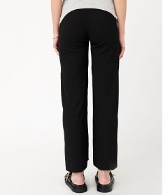 pantalon large en maille froissee a taille smockee femme noir pantalonsE622401_3
