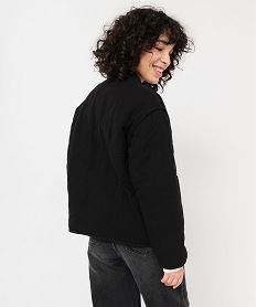 veste matelassee en gaze de coton femme noir manteauxE623101_3