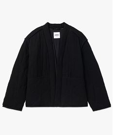 veste matelassee en gaze de coton femme noir manteauxE623101_4