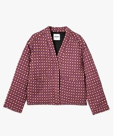 veste matelassee en viscose imprimee femme violet manteauxE623201_4