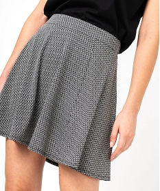 jupe patineuse en  maille imprimee femme noir jupesE624701_2