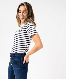 GEMO Polo manches courtes à rayures femme - LuluCastagnette Noir