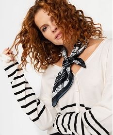 gilet fin raye a col v femme imprime giletsE625201_2