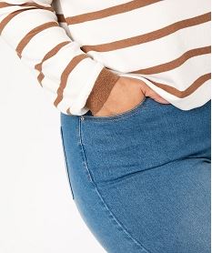 pull fin a col v raye femme grande taille imprime pullsE628601_2