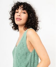 pull a bretelles en maille ajouree femme vert pullsE630701_2
