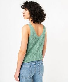 pull a bretelles en maille ajouree femme vert pullsE630701_3