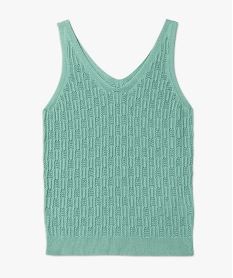pull a bretelles en maille ajouree femme vert pullsE630701_4