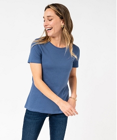 tee-shirt a manches courtes et col rond femme bleu t-shirts manches courtesE631001_4