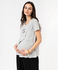 GEMO Tee-shirt de grossesse et dallaitement à motifs Gris