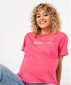 tee-shirt compatible allaitement avec motif rose t-shirts manches courtesE633201_1