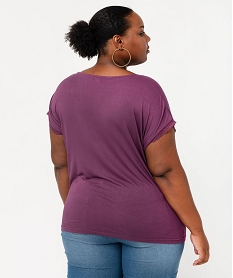 tee-shirt a manches courtes a col v femme grande taille violet t-shirts manches courtesE633601_3