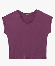 tee-shirt a manches courtes a col v femme grande taille violetE633601_4