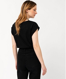 tee-shirt a manches ultra courtes imprime femme - nirvana noir t-shirts manches courtesE633701_3