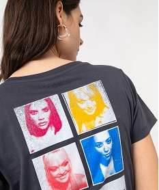 tee-shirt a manches courtes imprime devant et dos femme - spice girls noir t-shirts manches courtesE633901_2