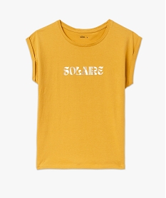 tee-shirt manches courtes imprime coupe loose femme jaune t-shirts manches courtesE634001_4