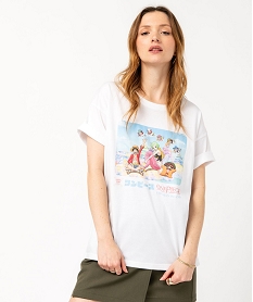 tee-shirt manches courtes imprime femme - one piece blanc t-shirts manches courtesE635001_2