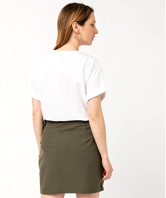 tee-shirt manches courtes imprime femme - one piece blanc t-shirts manches courtesE635001_3