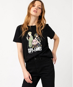 tee-shirt manches courtes imprime femme - spy x family noir t-shirts manches courtesE635501_1