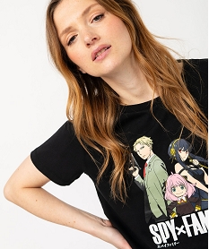 tee-shirt manches courtes imprime femme - spy x family noir t-shirts manches courtesE635501_2