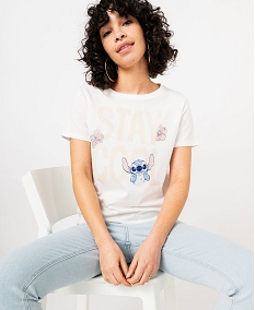 tee-shirt a manches courtes avec motif stitch femme - disney beigeE635701_1