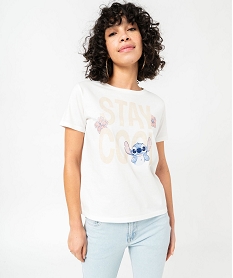 tee-shirt a manches courtes avec motif stitch femme - disney beige t-shirts manches courtesE635701_2