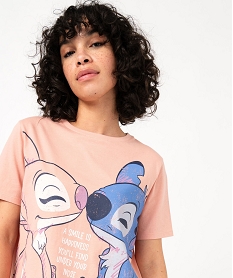 tee-shirt oversize avec motif stitch femme - disney rose t-shirts manches courtesE635801_2