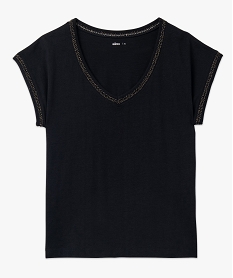 tee-shirt a manches courtes avec finitions scintillantes femme noir t-shirts manches courtesE635901_4
