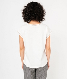 tee-shirt a manches courtes avec finitions scintillantes femme beige hauts a paillettesE636001_3
